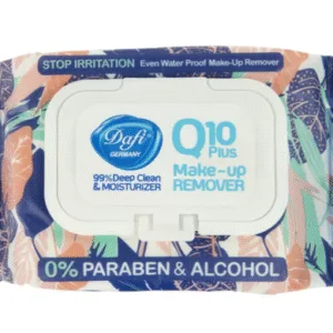 دستمال مرطوب پاک کننده آرایش دافی مدل Q10 Stop Irritation بستۀ ۵۰ عددی